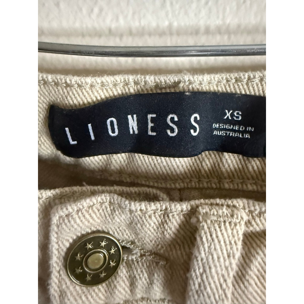 Women's Lioness Miami Vice Beige Wide Leg Cargo Pants XS - Picture 3 of 9